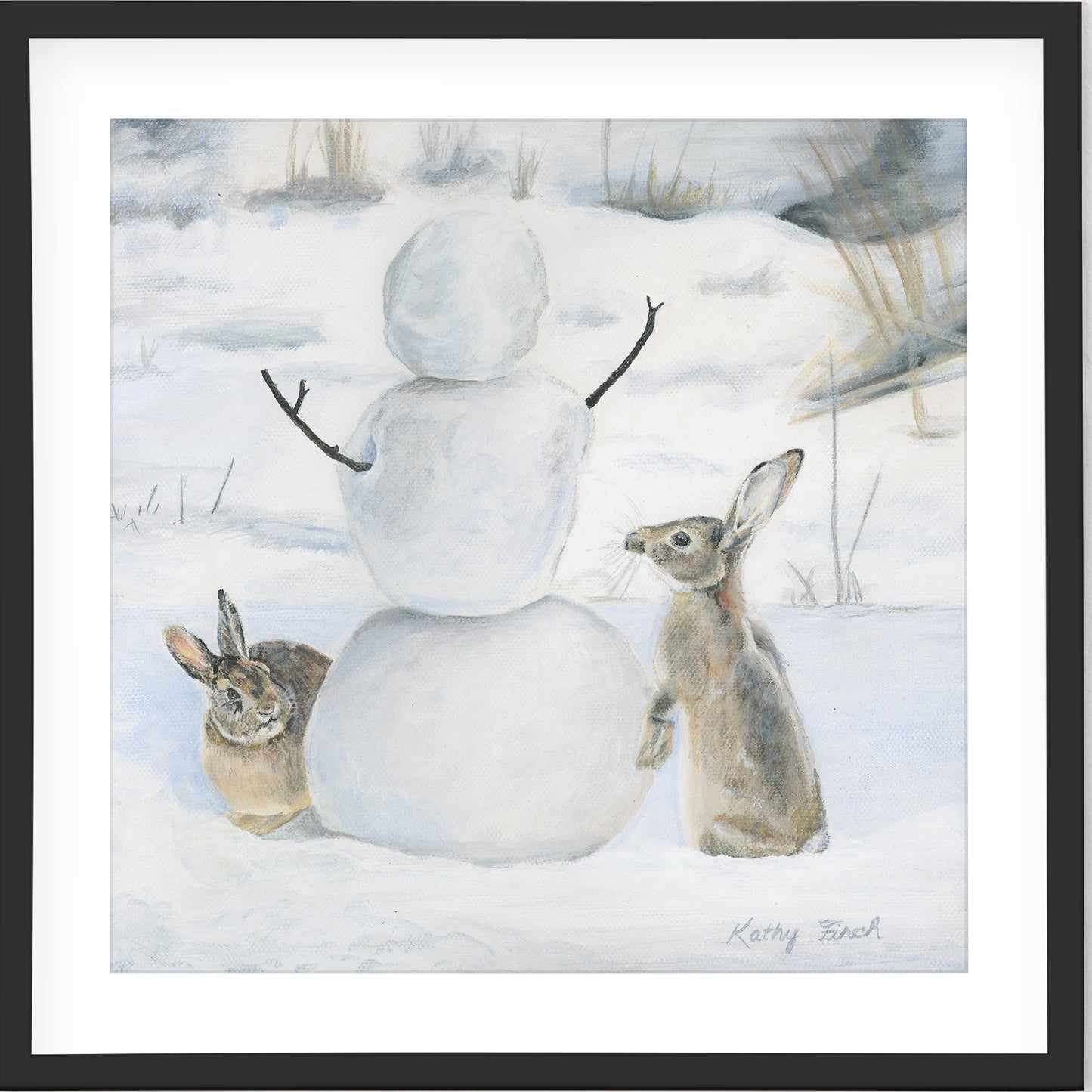 Snow Bunnies 10 x 10 Original